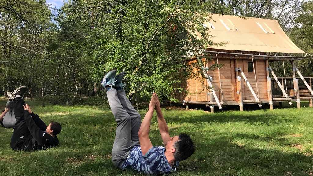 Huttopia camping crosstraining Ardèche Frankrijk