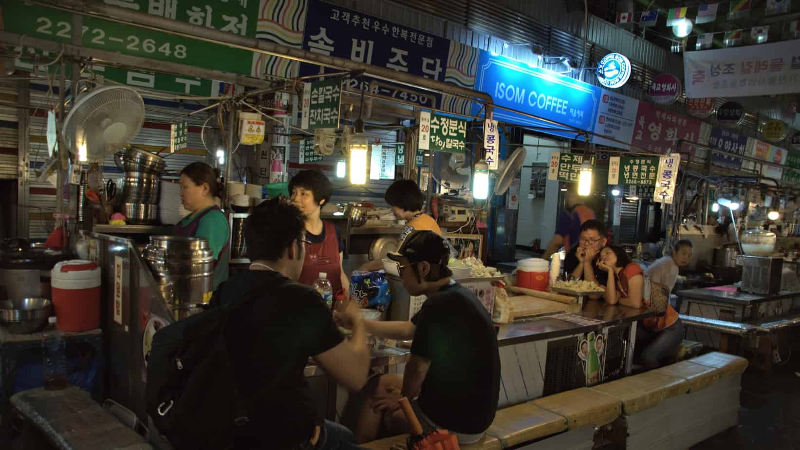 Zuid-Korea eten foodmarket sfeer
