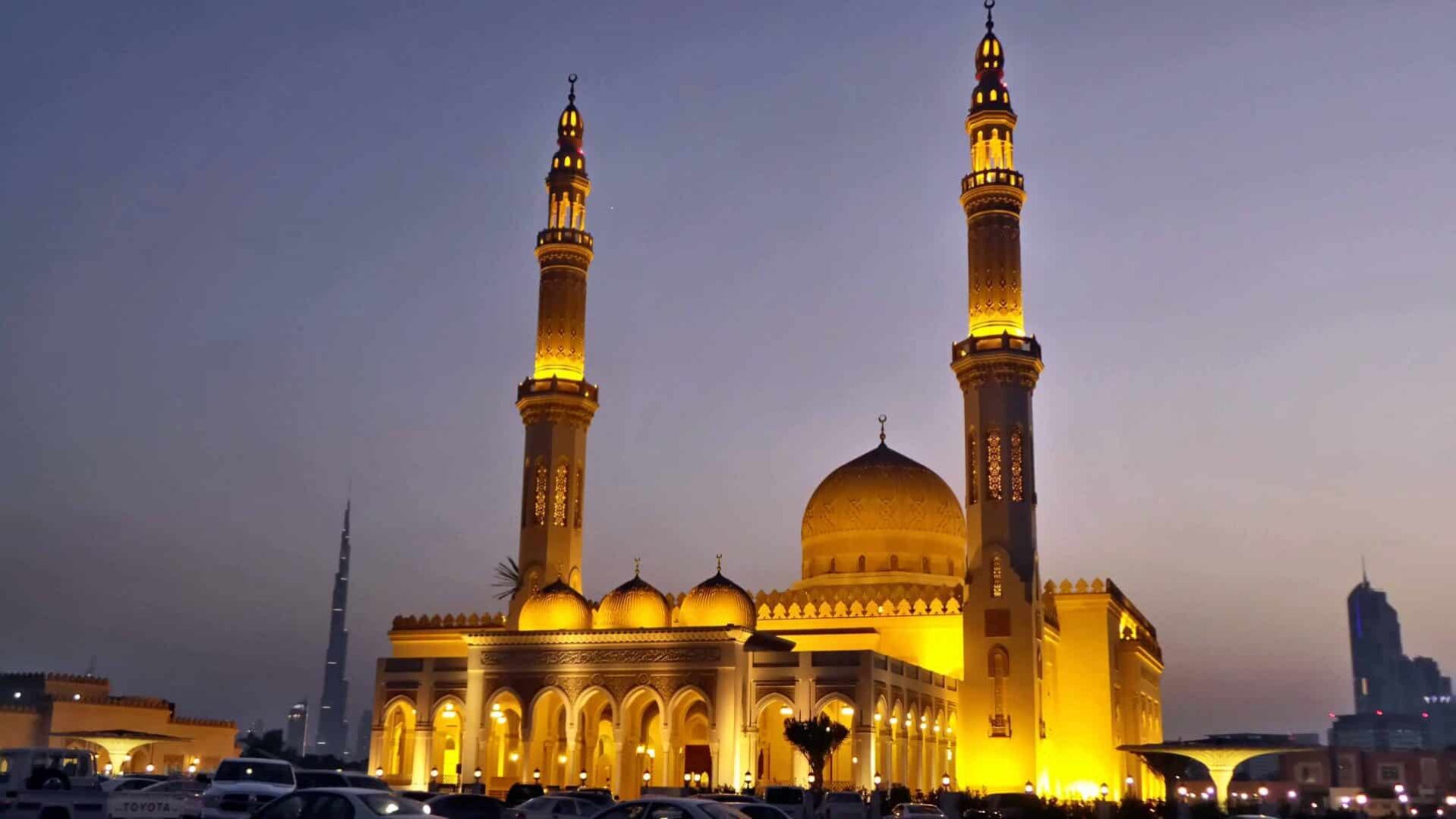 moskee zonsondergang